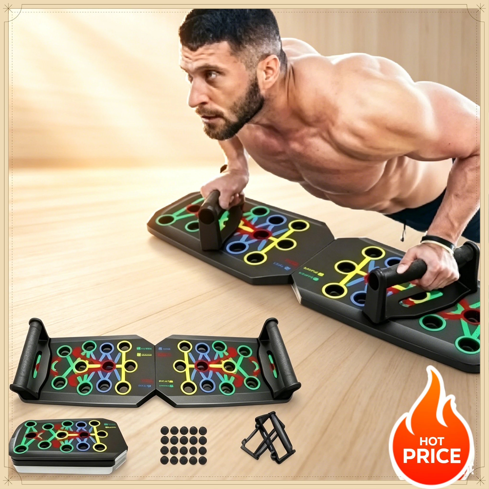 Push Up Board Foldable Multi Function - Katlanabilir Ev Tipi Şınav Tahtası Çok